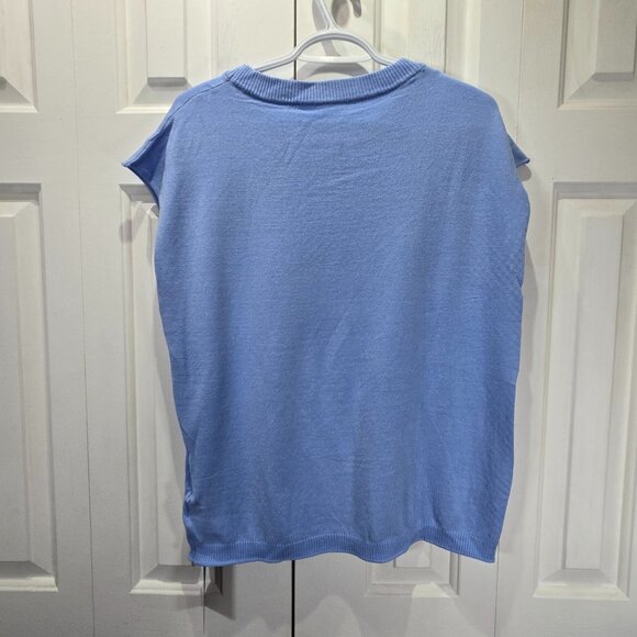 NWT Women’s Blue Knit Sweater Vest Top – Size Large - Picture 2 of 5